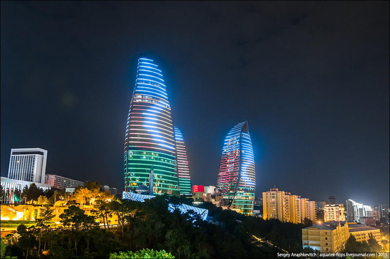 Ночной Баку глазами россиянина