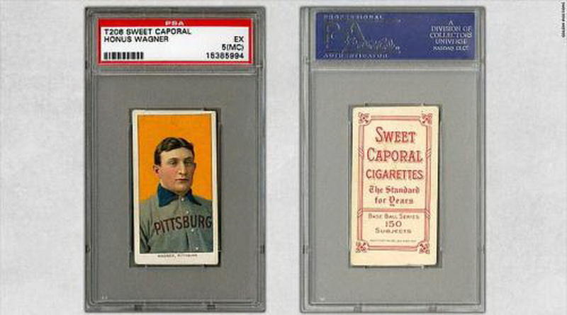 Бейсбольная карта Хонус ВагнерКарточка Хонус Вагнера, известная среди бейсбольных как Мона Лиза, имеет рекордную цену 2,8 млн долларов.