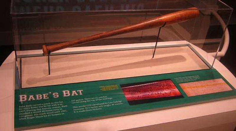 Бейсбольная бита Бейб РутаДругая рекордная цена была предложена за бейсбольную биту Рута, покупатель выложил за нее 1,26 млн долларов.