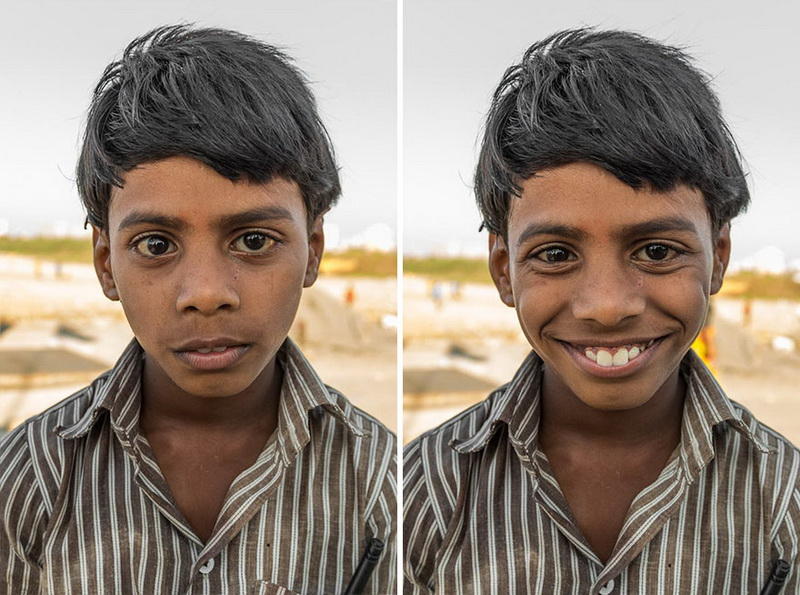 фото незнакомцев до и после улыбки