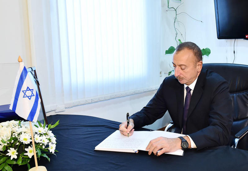 Президент Ильхам Алиев посетил посольство Израиля в Баку <span class="color_red">- ФОТО</span>