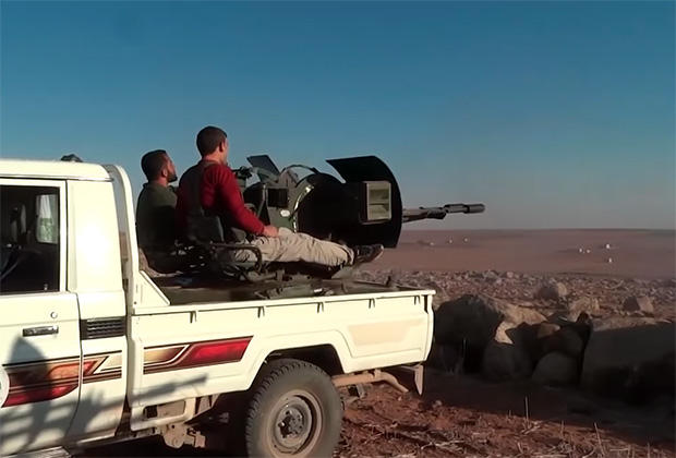 Джип с зенитной установкой