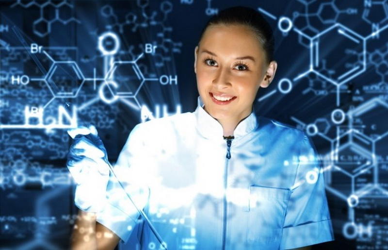Young chemist working in laboratory