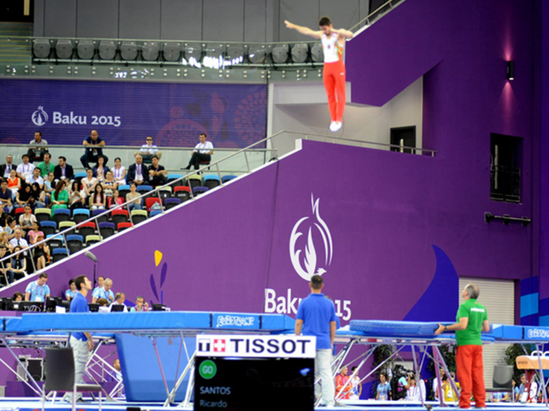 Азербайджанские гимнасты вышли в финал соревнований по прыжкам на батуте