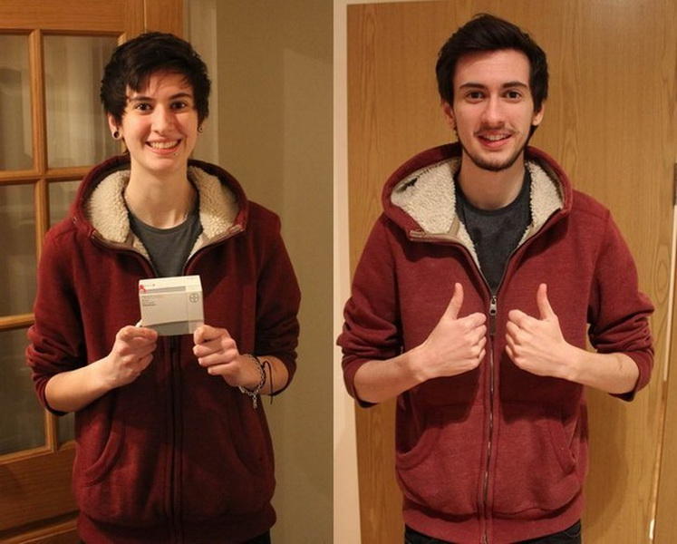 Трансгендер делал селфи каждый день, чтобы показать, как менялось его лицо