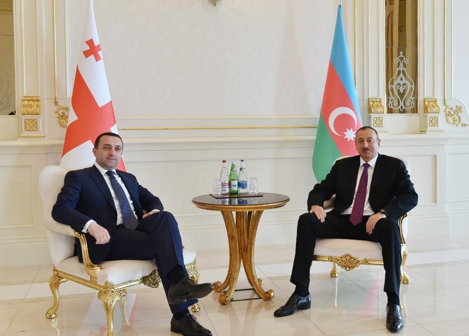 Президент Ильхам Алиев принял премьера Грузии