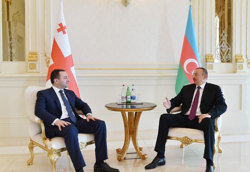 Президент Ильхам Алиев принял премьера Грузии