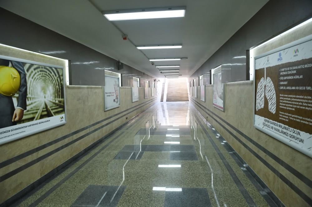 Президент Ильхам Алиев принял участие в открытии второго выхода станции метро «Эльмляр Академиясы»