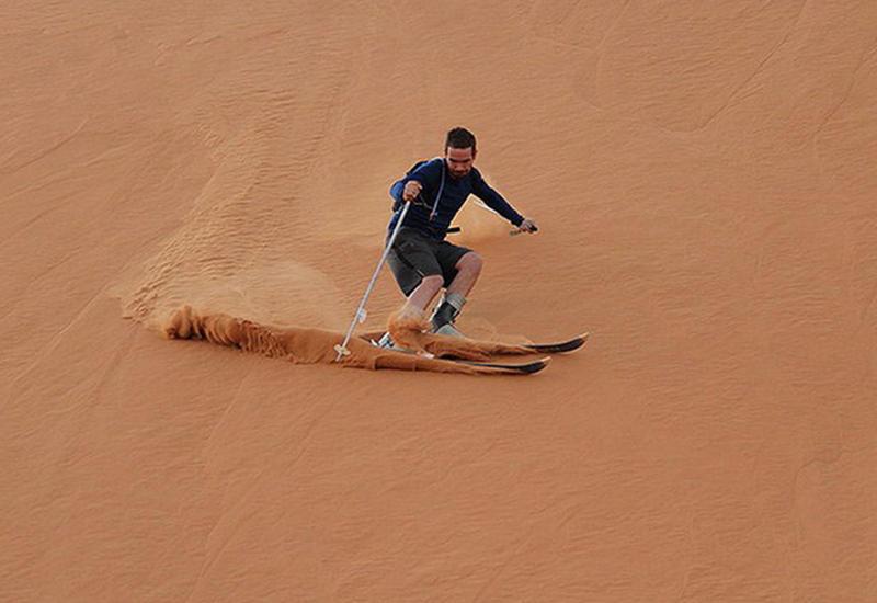 Как катаются на горныx лыжаx в Африке