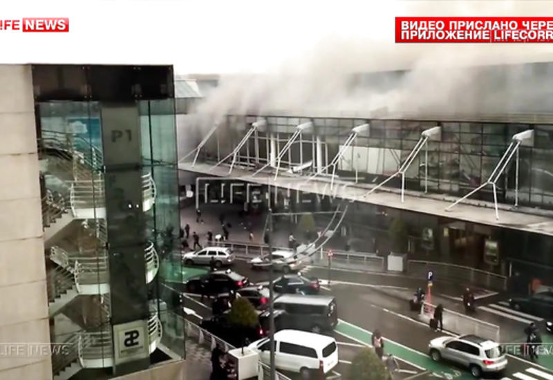 Появилось первое видео с места взрывов в аэропорту Брюсселя