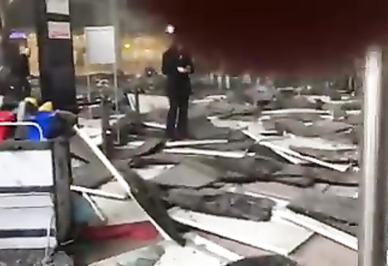 Очевидец заснял аэропорт Брюсселя сразу после взрывов