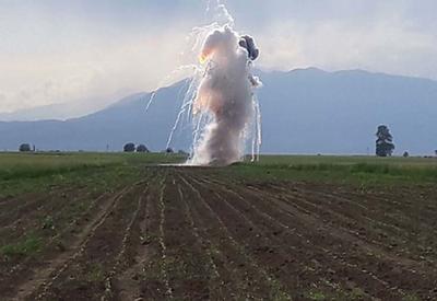 В Тертере уничтожен выпущенный армянами фосфорный снаряд - ФОТО - ВИДЕО