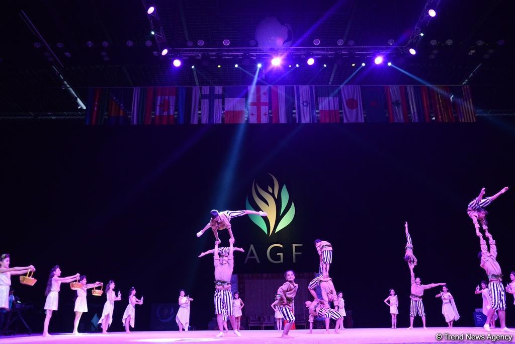 Грандиозная церемония открытия соревнований Кубка мира по художественной гимнастике