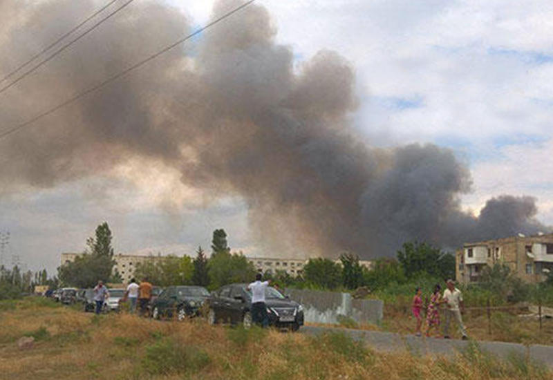 Первые кадры мощного взрыва на заводе в Ширване