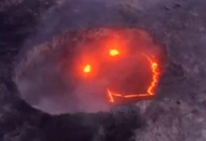 Зловещая улыбка лавы в вулкане на Гавайях поразила пользователей