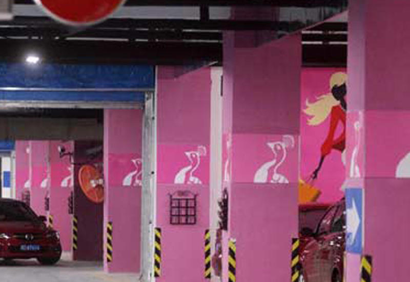 В ОАЭ появились необычные розовые парковки