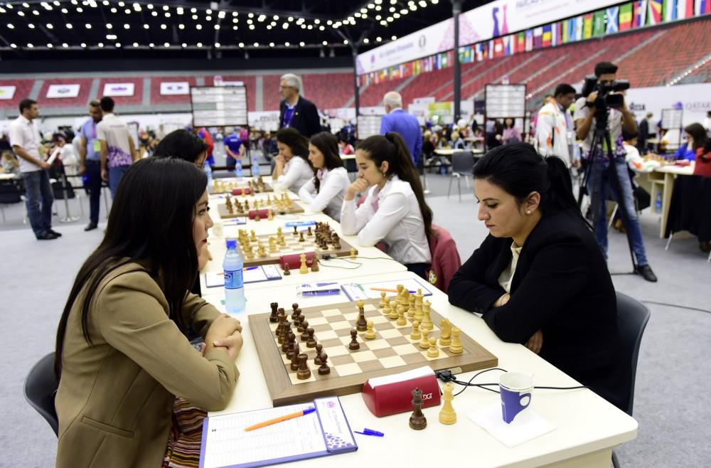 Сборные Азербайджана одержали очередные победы на Всемирной шахматной олимпиаде