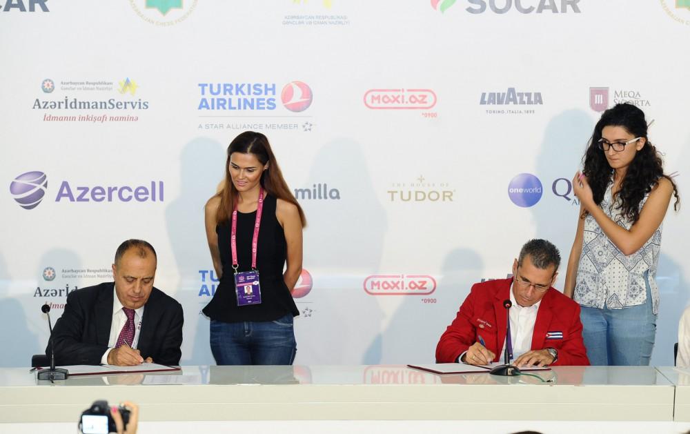 Федерации шахмат Азербайджана и Кубы подписали Меморандум о сотрудничестве