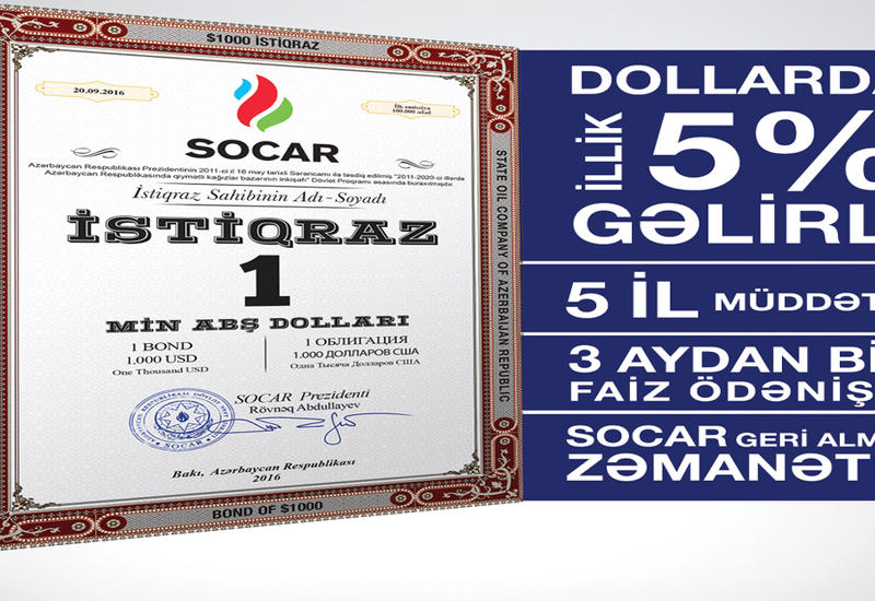 Azərbaycan Respublikasının Dövlət Neft Şirkətinin (SOCAR) istiqrazlarının geriyə alış təminatı
