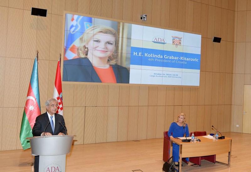 Президент Хорватии выступила с лекцией перед студентами Университета АДА