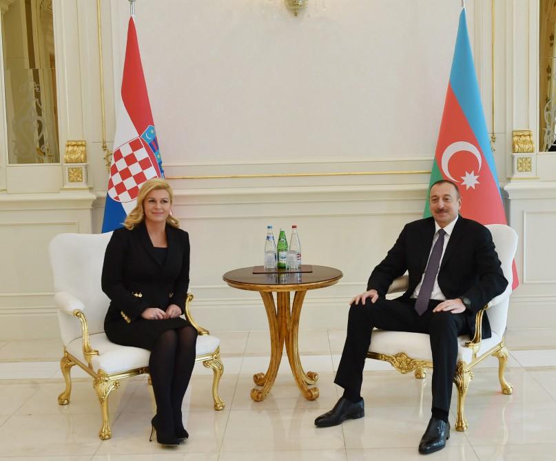 Президенты Азербайджана и Хорватии выступили с заявлениями для печати