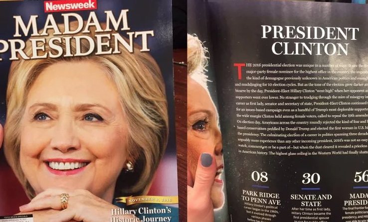 Американский журнал объявил Клинтон новым президентом