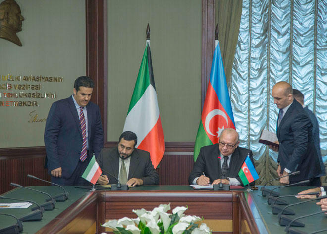 Азербайджан и Кувейт подписали межправсоглашение о воздушном сообщении