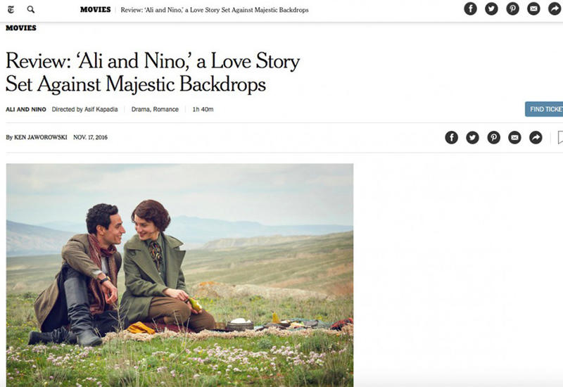 Обзор фильма «Али и Нино» на страницах New York Times