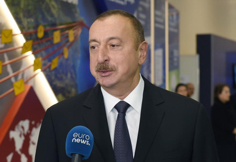 Президент Ильхам Алиев дал интервью телеканалам “Euronews” и “Россия-24”