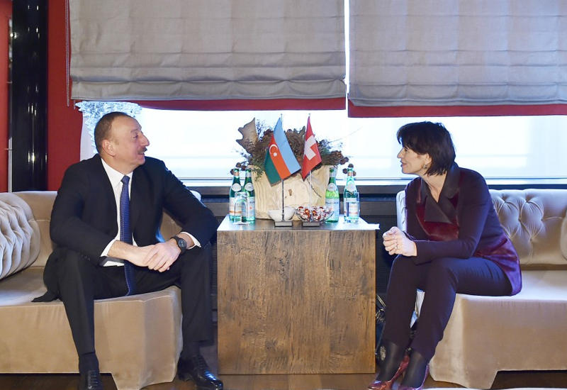 Президент Ильхам Алиев встретился в Давосе с главой Швейцарии