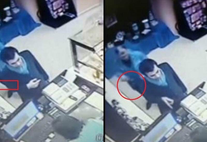 В Баку кража в магазине попала на камеру