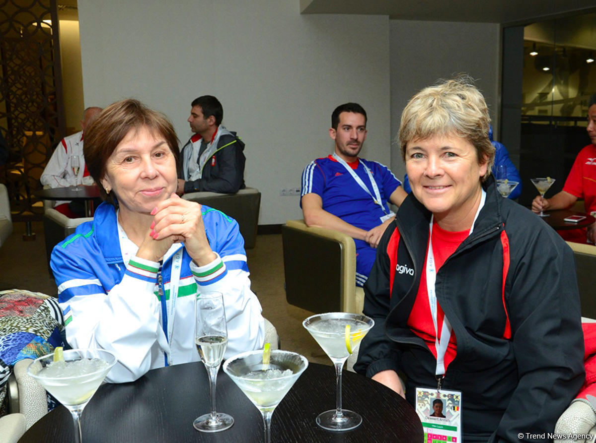 В Баку состоялась встреча глав и представителей делегаций, прибывших на Кубок мира по прыжкам на батуте
