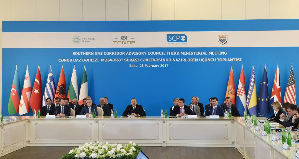 Президент Ильхам Алиев принял участие в III заседании министров в рамках Консультативного совета "Южного газового коридора"