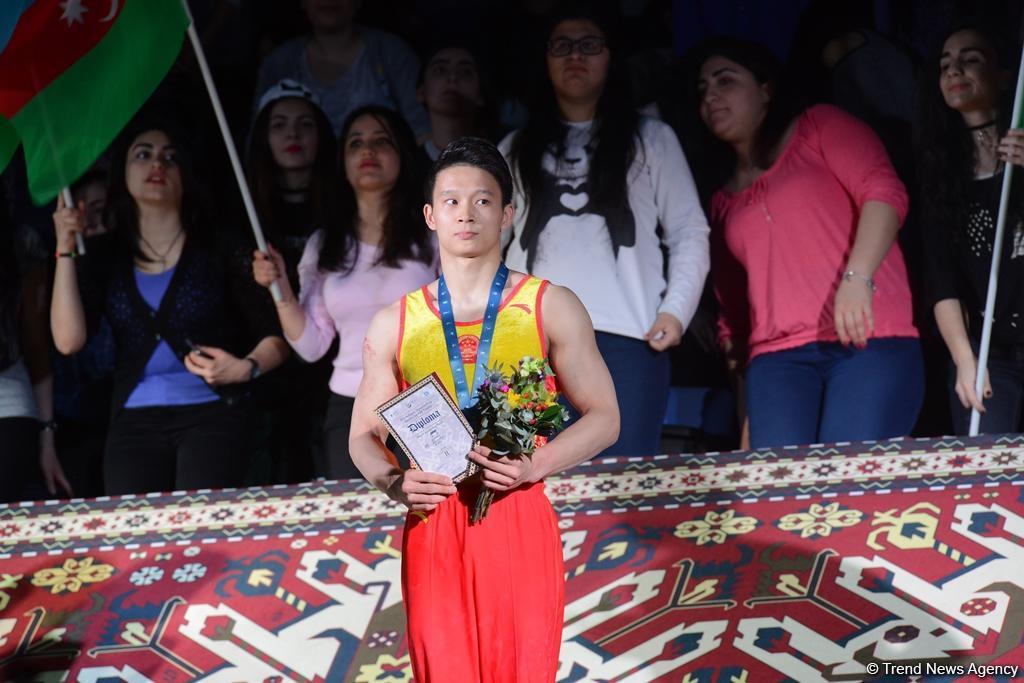 В Баку прошла церемония награждения победителей и призеров первого дня финалов Кубка мира по спортивной гимнастике