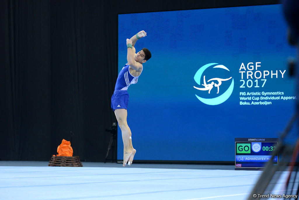 Лучшие моменты третьего дня соревнований Кубка мира по спортивной гимнастике в Баку