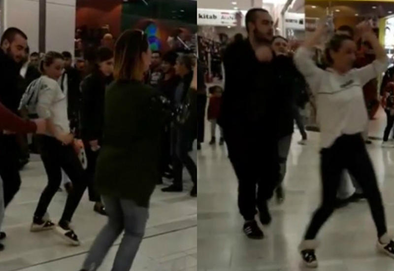 Танец посетителей торгового центра в Баку "взорвал" Сеть