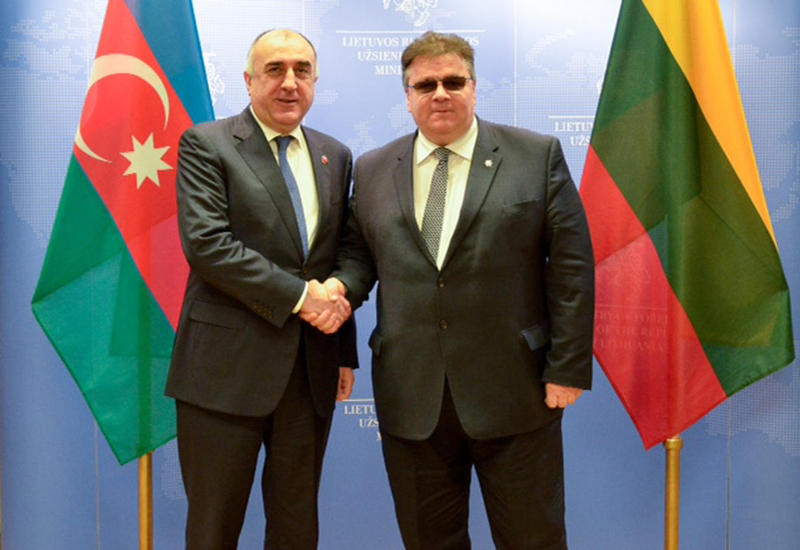 Эльмар Мамедъяров на переговорах с литовским министром