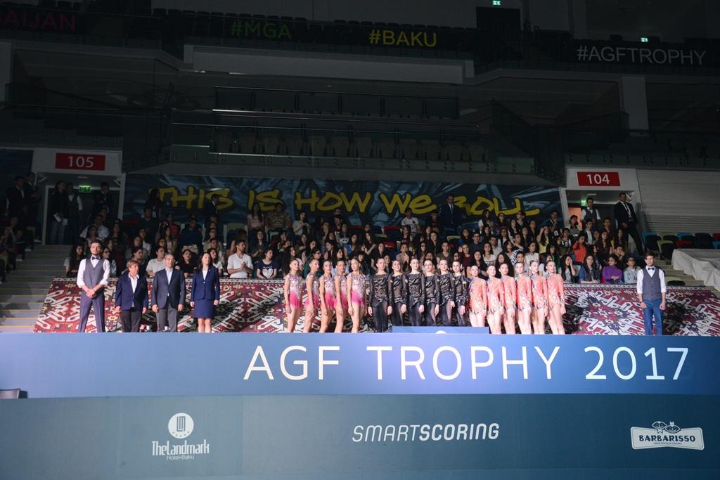 В Баку прошла церемония награждения победителей финалов Кубка мира по художественной гимнастике в индивидуальных и групповых упражнениях