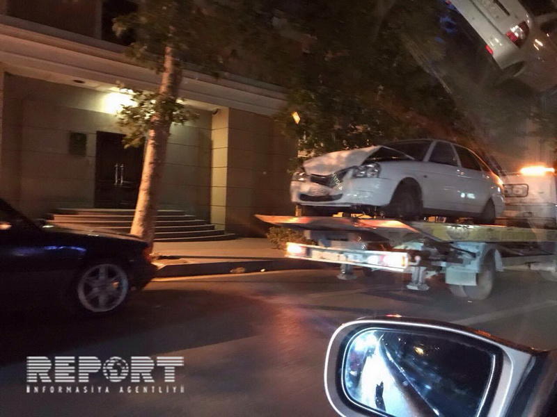 Цепная авария в Баку, есть пострадавший