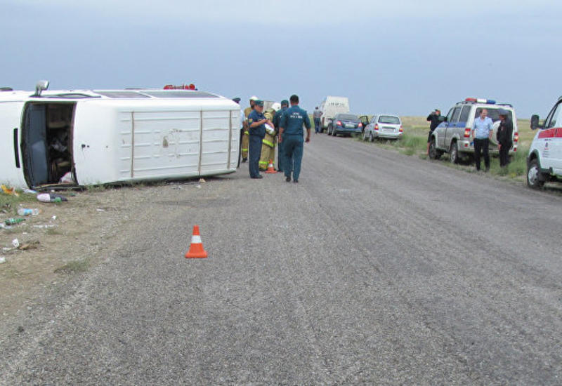 В России микроавтобус с азербайджанцами попал в аварию, есть пострадавшие
