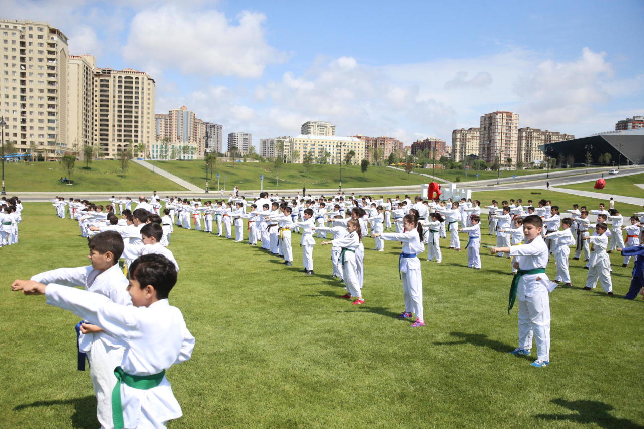 В парке Центра Гейдара Алиева были организованы уроки карате