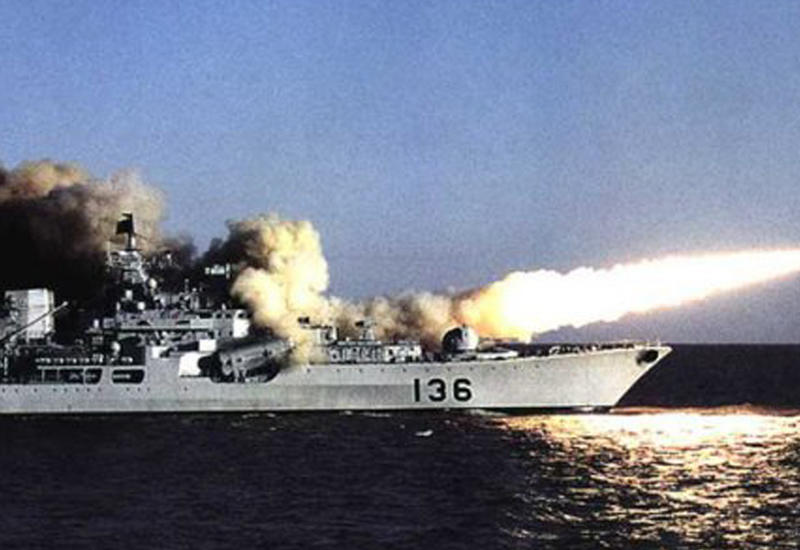 Появилось видео мощного ракетного удара кораблей РФ по "ИГ"