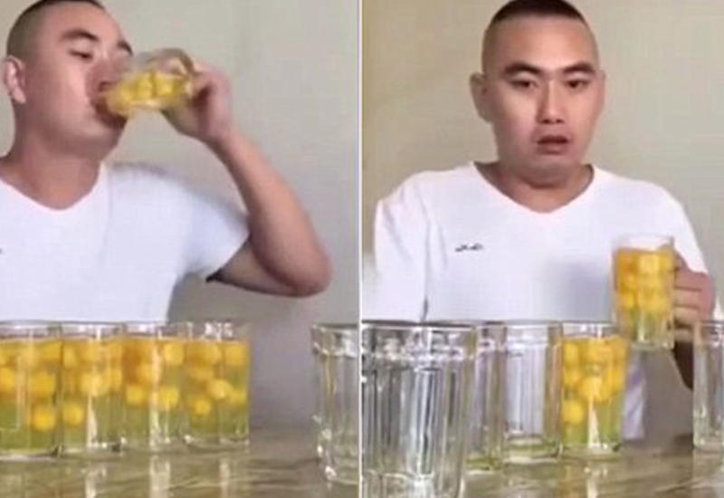 Китаец в прямой видеотрансляции выпил 100 сырых яиц за 53 секунды