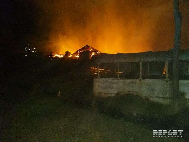 Сильный пожар в Гахе: сгорел цех пиломатериалов
