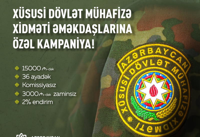 Международный Банк Азербайджана предлагает кредит наличными сотрудникам Спецслужбы государственной охраны без комиссии и поручителя
