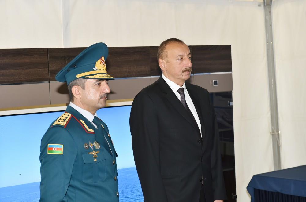 Президент Ильхам Алиев ознакомился с новопостроенным пограничным сторожевым судном типа “Туфан”