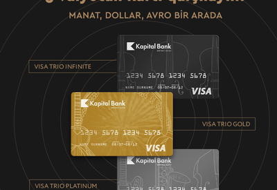 Kapital Bank предлагает карты Visa Trio в трех валютах