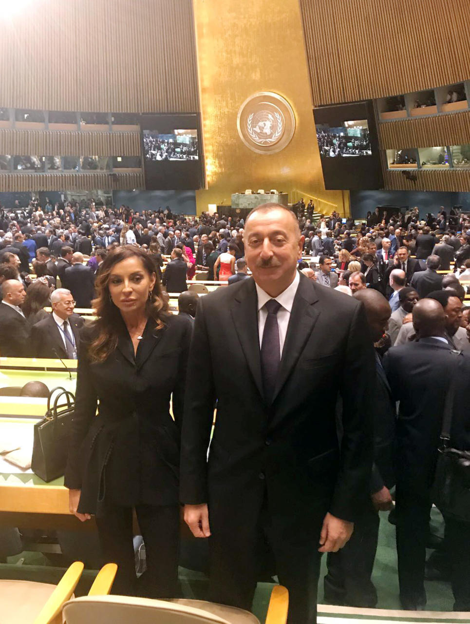 Президент Ильхам Алиев и его супруга Мехрибан Алиева приняли участие в открытии общих обсуждений в штаб-квартире ООН