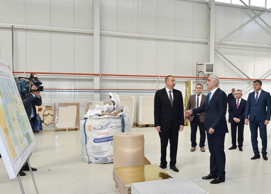 Президент Ильхам Алиев принял участие в открытии Балаханского промышленного парка