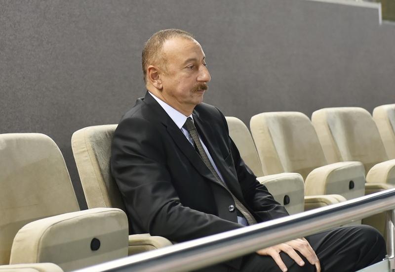 Президент Ильхам Алиев наблюдал за игрой сборной Азербайджана по волейболу <span class="color_red">- ФОТО</span>